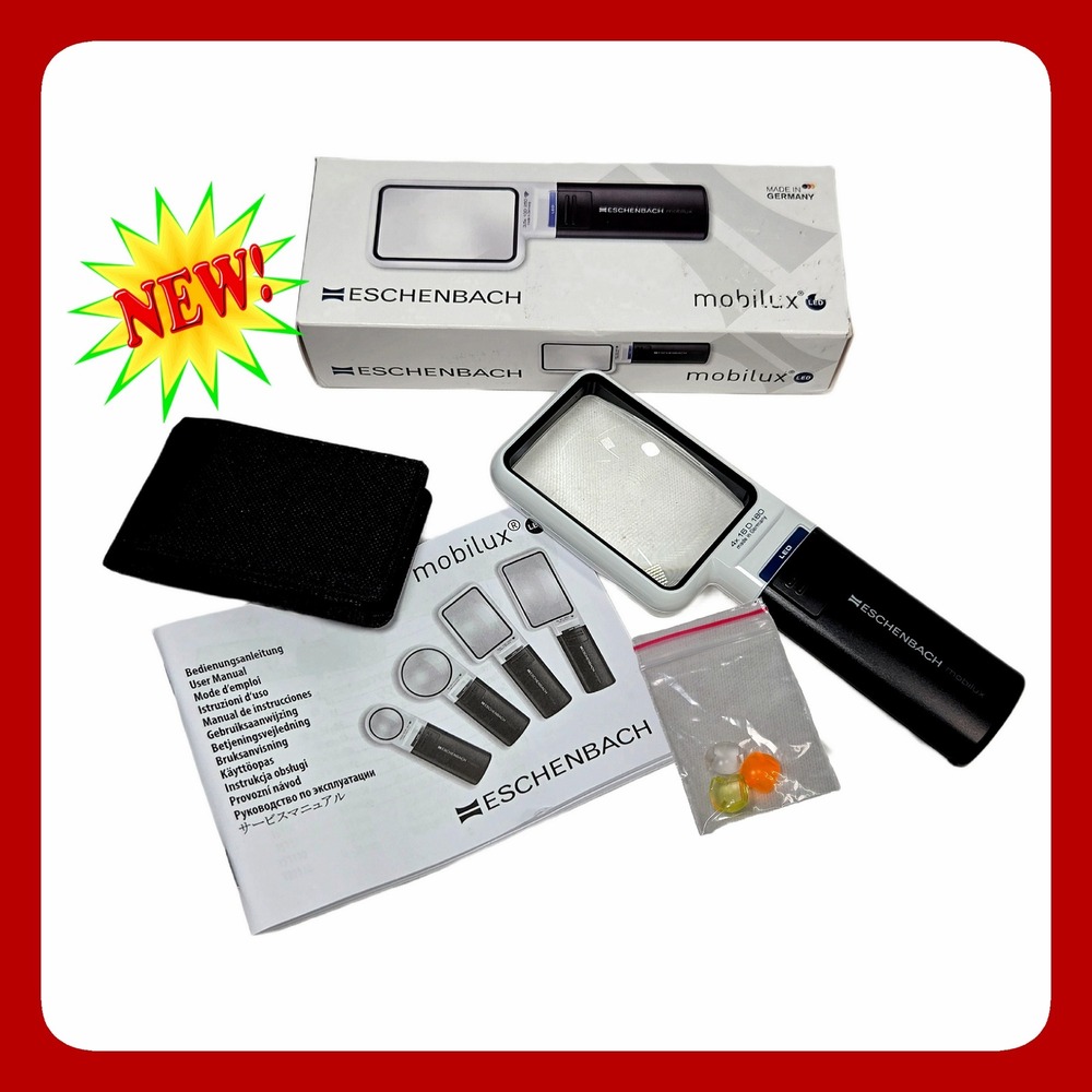 Eschenbach Mobilux LED Handheld Magnifier 4x 16D 75x50mm Reading Tool New